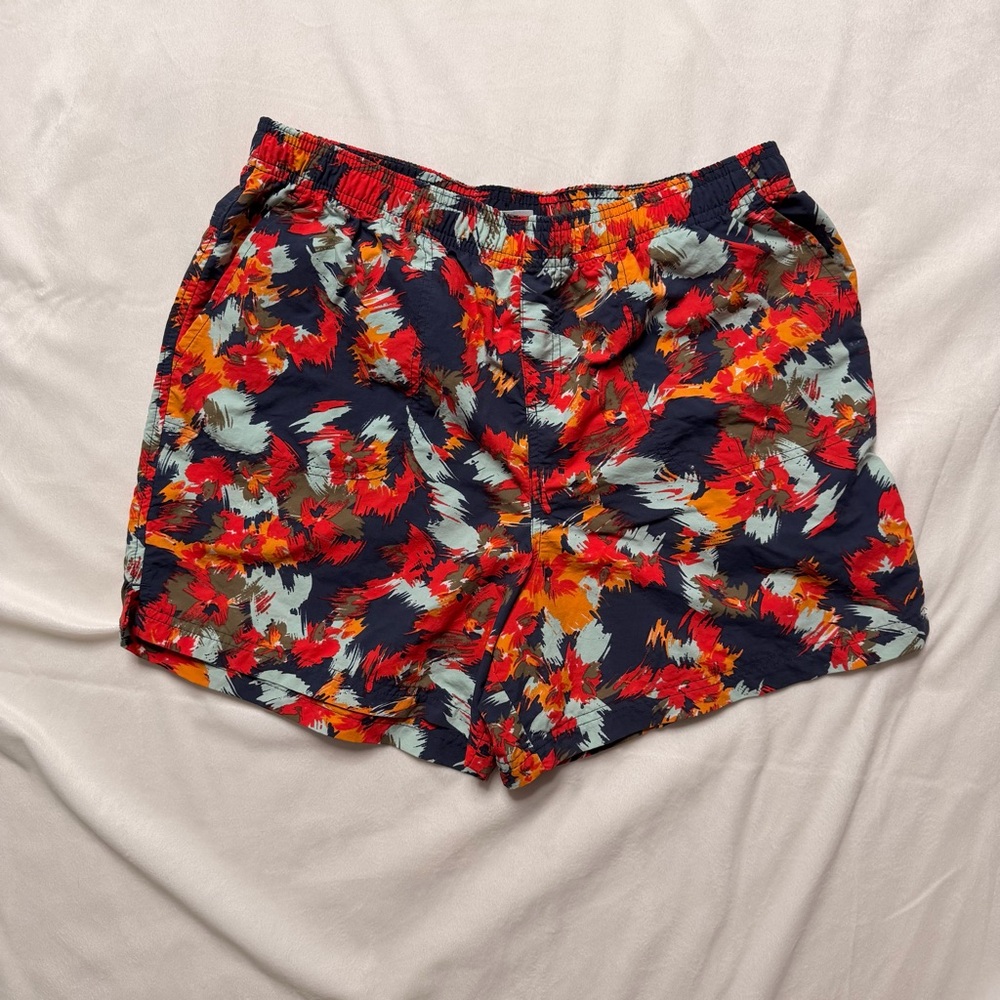 Columbia Sandy River II Board Shorts Women Large Navy Floral Quick Dry UPF 30